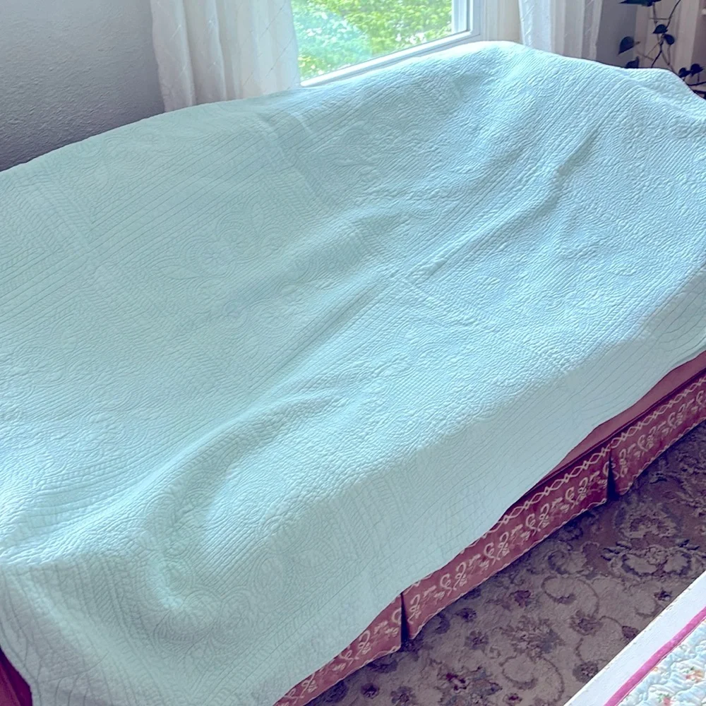 Vintage Pale Blue Quilt